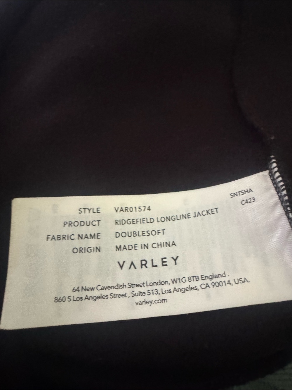 Varley Black Zip-Front Drawstring Jacket - Picture 2 of 5